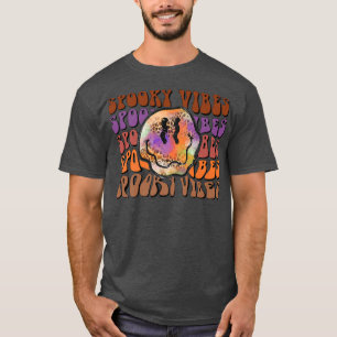Retro Halloween Spooky Vibes Melted Happy Face Tre T-Shirt