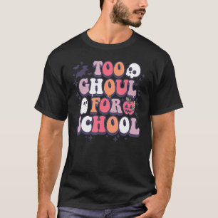 Retro Halloween Teacher Ghouls Groovy School Trick T-Shirt