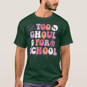 Retro Halloween Teacher Ghouls Groovy School Trick T-Shirt