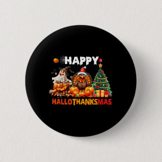 Retro Halloween Thanksgiving Christmas Happy 2 Inch Round Button