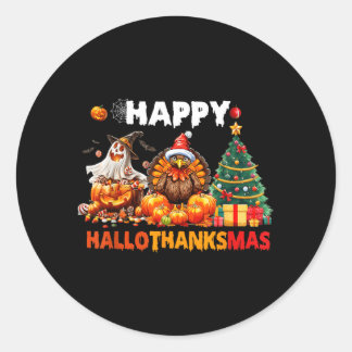 Retro Halloween Thanksgiving Christmas Happy Classic Round Sticker