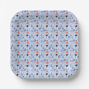Retro Halloween Vintage Themed Doodles   Paper Plate