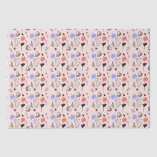 Retro Halloween Vintage Themed Doodles Tissue Paper