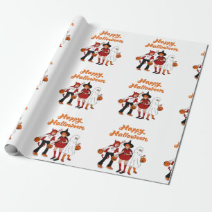 Retro halloween  wrapping paper