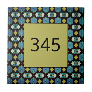 Retro Halo house number Customise Ceramic Tile