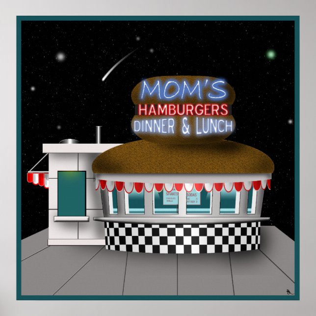 Retro Hamburger Stand Poster (Front)