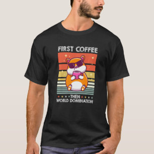 Retro Hamster Sunglasses Coffee  Pet Owner Vintage T-Shirt