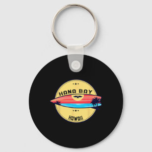 Retro Hana Y Hawaii Beach Surfing Keychain