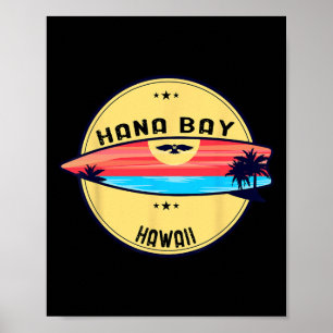 Retro Hana Y Hawaii Beach Surfing Poster