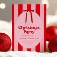 Retro Hand Drawn Christmas Party Invitation