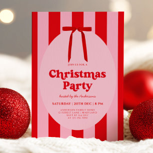 Retro Hand Drawn Christmas Party Invitation