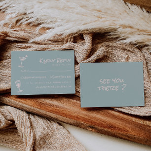 Retro Hand Drawn Colourful Funky Glasses Wedding  RSVP Card