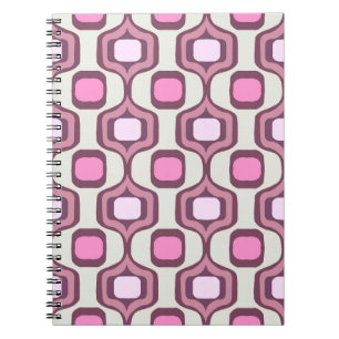 Retro Hand Drawn Geometric Square Pattern Minimal  Notebook