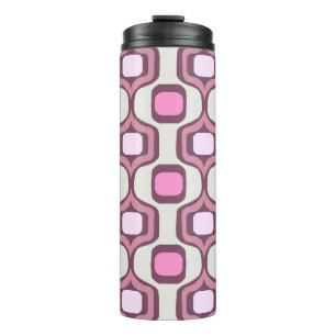 Retro Hand Drawn Geometric Square Pattern Minimal  Thermal Tumbler