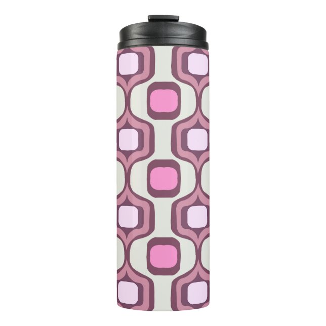 Retro Hand Drawn Geometric Square Pattern Minimal  Thermal Tumbler (Front)