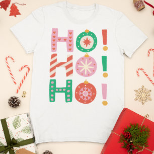 Retro Hand-Drawn Ho Ho Ho Christmas T-Shirt