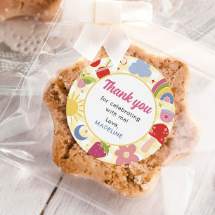 Retro Hand Drawn Quirky Birthday Party Classic Round Sticker