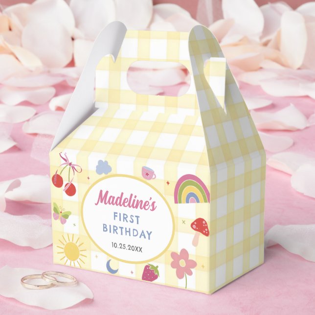 Retro Hand Drawn Quirky Birthday Party Favor Box (Wedding)