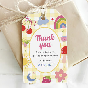 Retro Hand Drawn Quirky Birthday Party Gift Tags