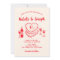 Retro Hand Drawn Red Quirky Cake Modern Wedding 