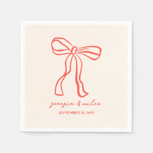 Retro Hand Drawn Wedding Napkins