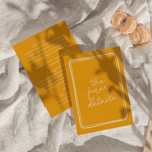 Retro Hand-Written colourful Modern Wedding Detail Enclosure Card