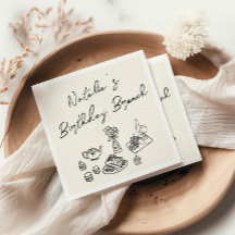 Retro Hand Written Drawn Fun Birthday Brunch