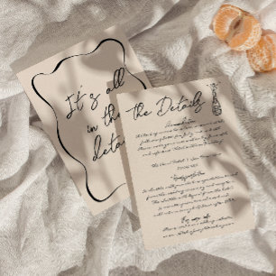 Retro Hand Written Drawn Fun Cute Wedding Details Enclosure Card