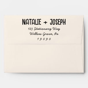 Retro Hand Written Whimsical Trendy Unique Wedding Envelope