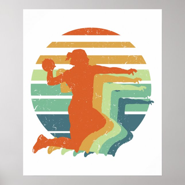 Retro Handball Sports - Handball Player Goalkeeper Poster (Front)