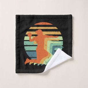 Retro Handball Sports - Handball Player Goalkeeper Wash Cloth