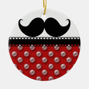 Retro Handlebar Moustache Moustache Ceramic Ornament