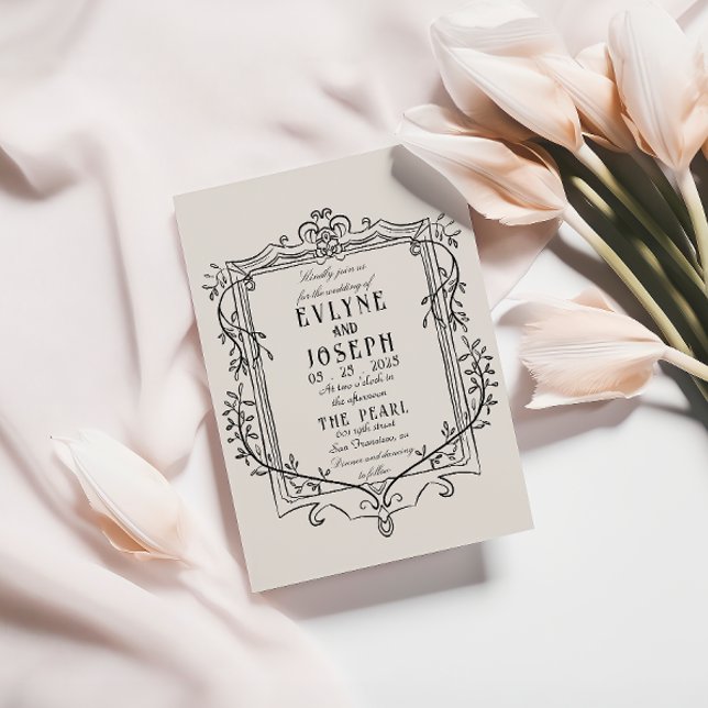 Retro Handmade Victorian Baroque Ornament Wedding Invitation (Creator Uploaded)