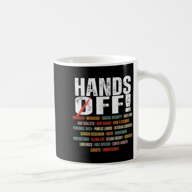 Retro Hands Off Protest Public Lands Medicare Patr Coffee Mug (Right)