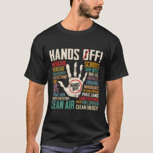 Retro Hands Off Protest Social Security And Medica T-Shirt