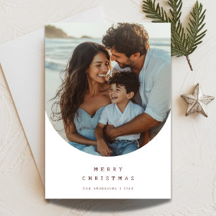 Retro Handwriting Arch Photo Beach Christmas Card