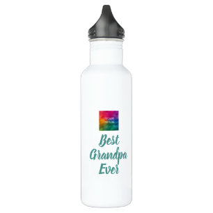Retro Handwritten Cute Template Best Grandpa Ever 710 Ml Water Bottle