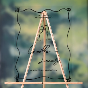 Retro Handwritten Whimisical Acrylic Welcome Sign