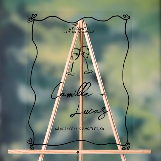 Retro Handwritten Whimisical Acrylic Welcome Sign (Neutral)