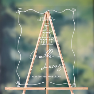Retro Handwritten Whimisical Wedding Acrylic Sign