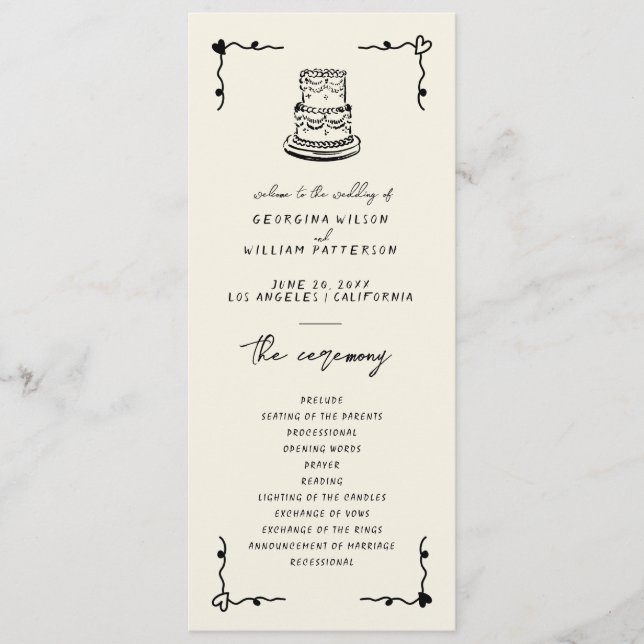 Retro Handwritten Whimsical Flat Program (Front)