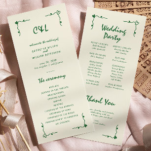 Retro Handwritten Whimsical Green Flat Program