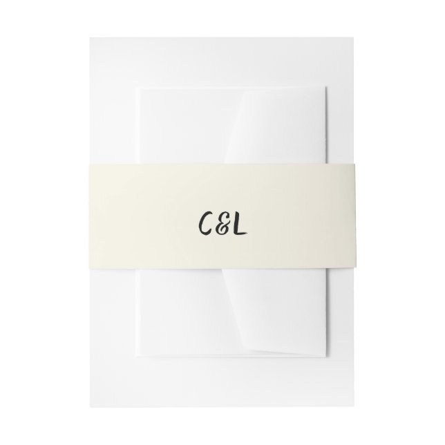 Retro Handwritten Whimsical  Invitation Belly Band (Front Example)