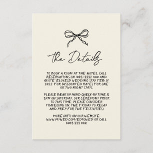 Retro Handwritten Whimsical Wedding Detail  Enclosure Card