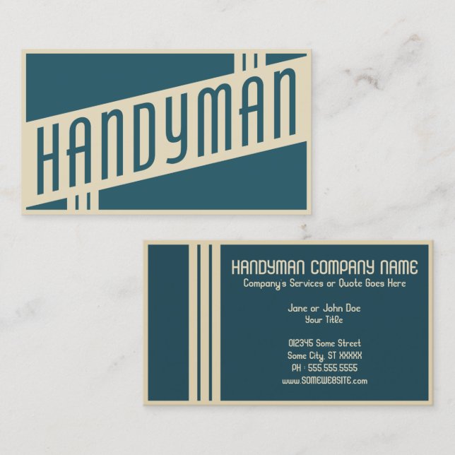 retro handyman business card (Front/Back)
