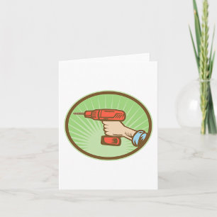 Retro Handyman Cordless Power Drill Card