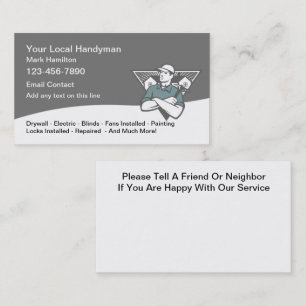 Retro Handyman Home Maintenance  Business Card