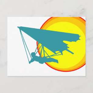 retro hang glider postcard