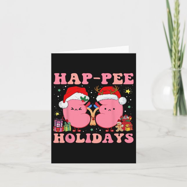 Retro Hap Pee Holidays Christmas Dialysis Nurse Ki Card (Front)