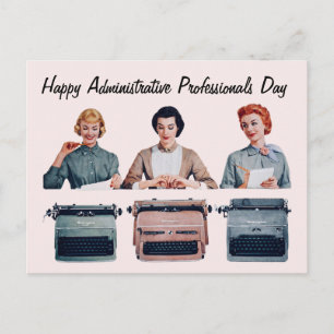 Retro Happy Administrative Professionals Day  Postcard